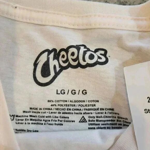 Cheeto's Men's Ivory Cotton/Poly Flamin' Hot Crewneck Short Sleeve T-shirt NEW - Picture 8 of 8